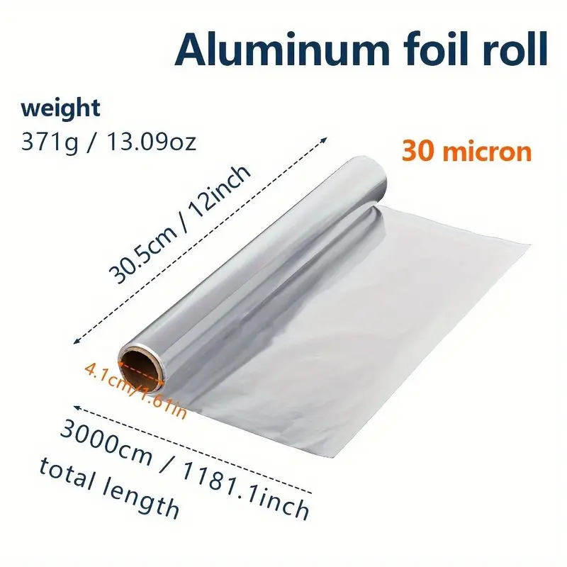 1 Roll Heavy Duty Aluminum Foil, 12-Inch Wide, Premium Wrapping for Christmas and New Year Gifts, 65.66 Sq Ft, No Electricity Needed, Holiday Material Cookware Disposable 4