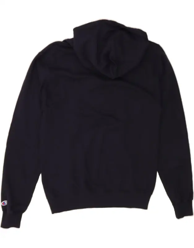 Pre-Owned Vintage CHAMPION Mens Graphic Hoodie Jumper Small Navy Blue Cotton 2