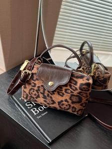 Fashion Leopard Pattern Handbag, Casual Versatile Zipper Shoulder Bag for Women, Trendy All-match Commuter Purse Bag for Daily Used, Casual Trendy Purses, Trendy Elegant Commuter Casual Shopping Bag