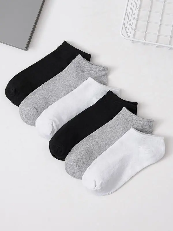 GO0D Summer 2025 Women's 6 Pairs Plain AnkleSocks, Soft Cozy Multi-pack Fashion CasualBreathable Low Cut Socks For Summer DailyWear, Women's Socks & Hosiery