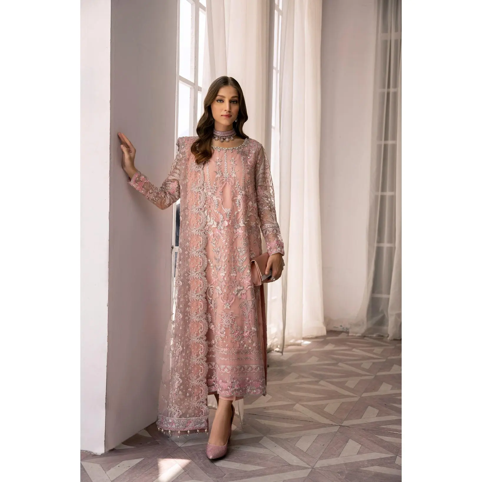 Mona Ready to Wear Formal Dress AX10 Dupatta Embroidered Womenswear Formal Wear Long Sleeve Women