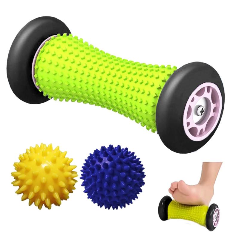 XN8 Foot Massage Roller Heel Muscle Feet Pain Reliver with 2 Spiky Massage Balls Body Care Massager 8