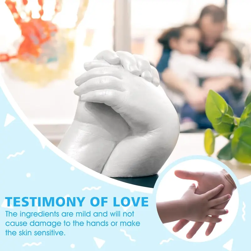 Hand Mold Casting Kit, Hand Moulding Kit Couple, Hand Casting Kit, Baby Hand and Foot Casting Kit, Joint Gifts for Couples Family Baby with Paint Brush 4