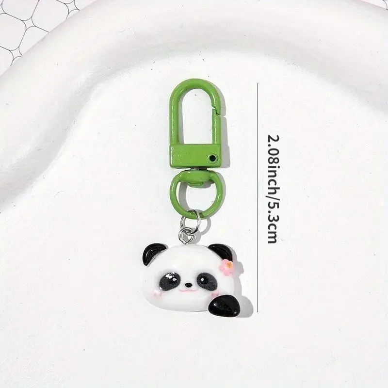 (Giveaway) 1pcs Cute Cartoon Panda Keychains, Aluminum Alloy Uncharged Key Ring Charms for Backpacks, Bags, Perfect Gift for Family and Friends 6