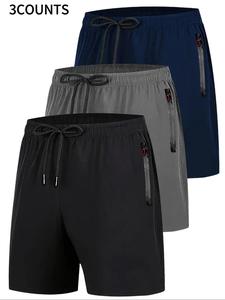 Men's Solid Color Drawstring Waist Shorts, Casual Regular Fit Pocket Track Shorts for Summer, Men's Bottoms for Daily Wear