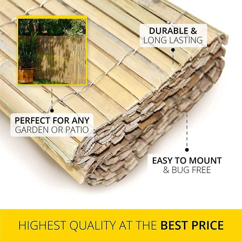 Natural Bamboo Slat Fence Cover – Durable, UV-Resistant Outdoor Privacy Solution gardening tools garden accessories 3