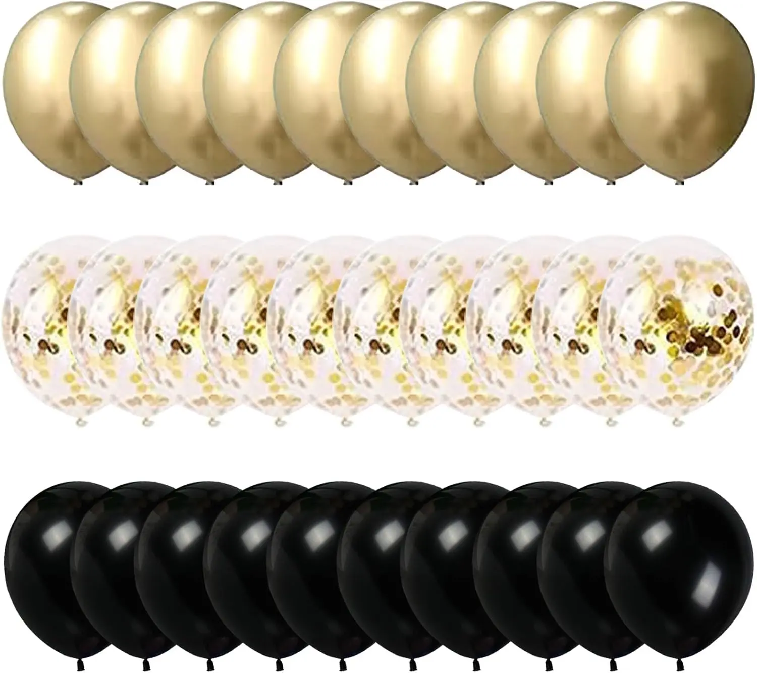 60Pcs 12 Inch Gold & Black Balloon Set for Wedding Anniversary Engagement Baby Shower Birthday Party Decorations