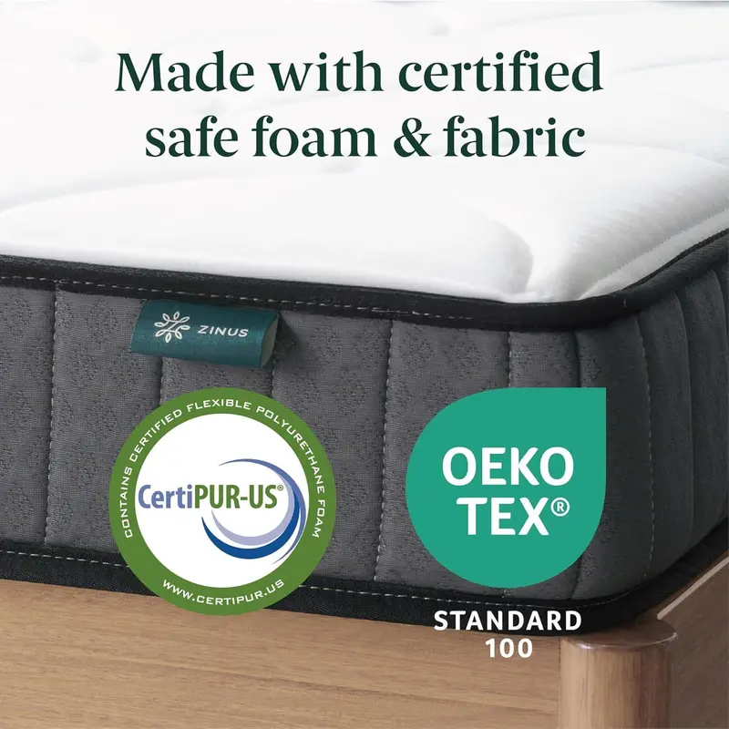 ZINUS Single Pocket Spring & Memory Foam Mattress - 3 ft x 6.2ft & 6 Inch depth |   Skin-friendly Soft & Durable |   Orthopedic Mattress |   Perfect Ergonomic Sleeping Position |   OEKO-TEX Certified, White 3