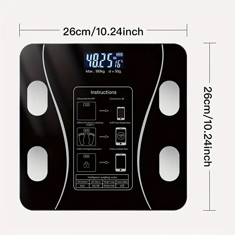 High Precision Smart Body Fat Scale Weight Scale Can Connect APP Bathroom Scales Human Body Scales Electronic Weighing Scales Fat Scales Healthcare 1