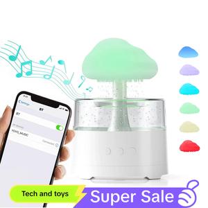 Creative Rain Cloud Water Drop Humidifier with LED Light, 1 Count USB Powered Cloudy Mist Maker with Night light, Desktop Air Humidifier Lamp for Home & Office