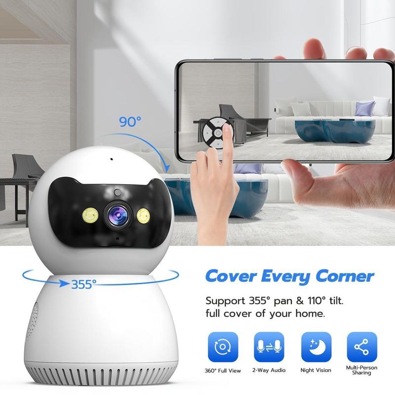 1080P Full HD Security Camera with Color Night Vision, Two-Way Audio, Motion Detection, Auto Tracking, WiFi Connectivity, App Control for Home Safety - Ideal for Youngsters, Elderly, and Pets 4