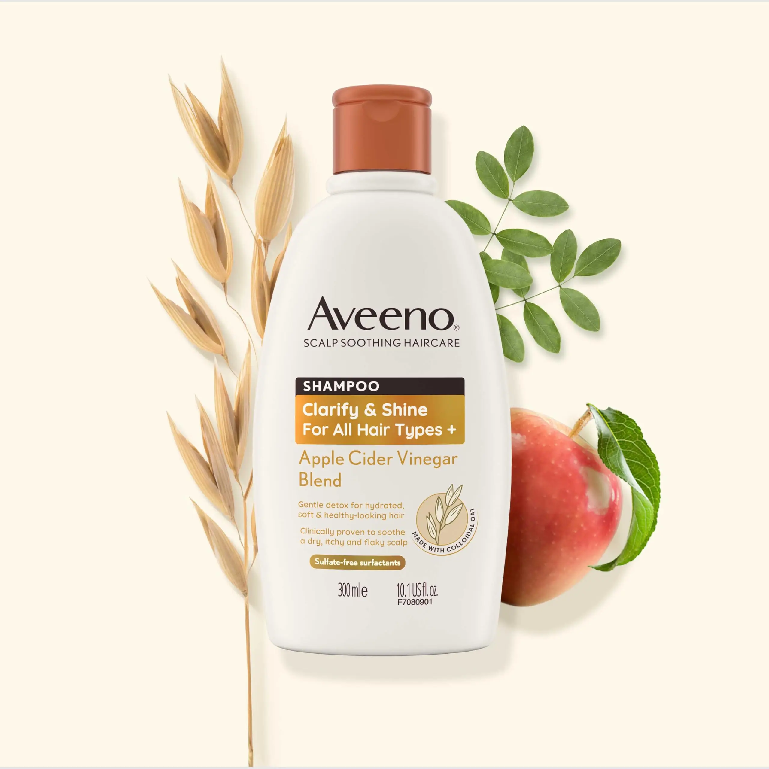 Aveeno Clarify and Shine Apple Cider Vinegar Scalp Soothing Shampoo for all Hair Types 300ml