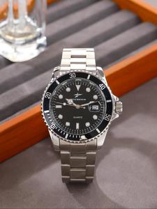 Men's Business Fashion Round Dial Analog Quartz Watch for Gift, Business Automatic Wristwatch, Fashion Watch for Party, Daily Clothing Decor, Trendy All-match & Exquisite Watch for Birthday Gift with Box