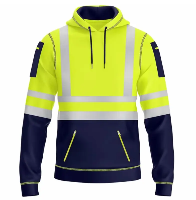Pullover Hoodie Menswear Storm Range Tradesmen Workwear PPE Stylish Long Sleeve Hoodie with Drawstring Utility Pouch Reflective Safe Durable Comfortable Outdoor Mens Safety Hoodie Protective Gear 5