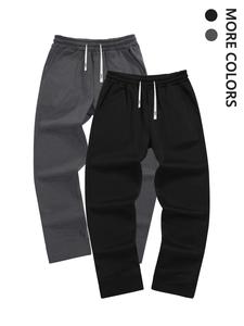 Men's Plain Drawstring Waist Straight Leg Pants, Casual Comfy Pocket Elastic Waist Trousers for Fall & Winter, Men's Bottoms for Daily Wear