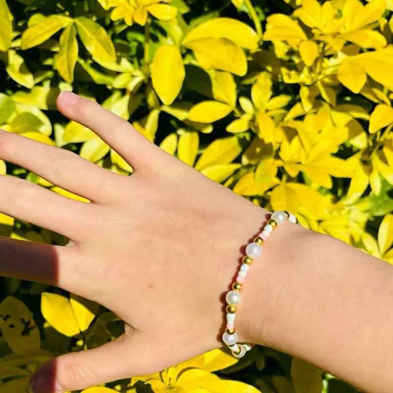 Marshmallow seed bead bracelet - beautiful piece of jewellery 0