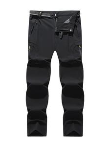 Men's Lightweight Hiking Pants with Belt, 5 Zippered Pockets, Elastic Quick Drying Outdoor Pants, Suitable for Travel, Work, and Adventure Activities