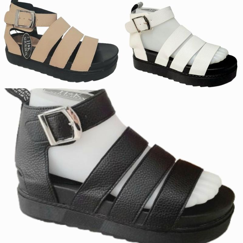 Product Introduction of Ladies Chunky Sole Gladiator Sandals, buckle fastening. Women Summer SandalsFootwear RLAN7006 14