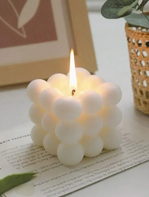 1PC A Creative Spherical Soybean Wax Cube Scented Candle, High-End Wedding Souvenir Gift, Handmade