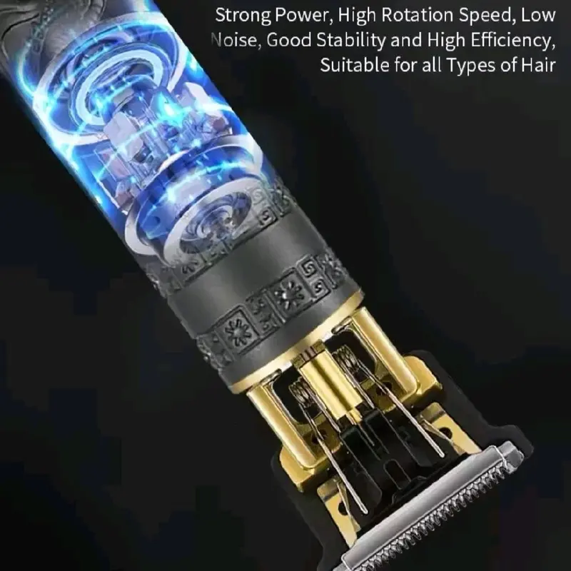 Vintage Haircut Razor Men Rechargeable Clipper Shaver Adult Electric USB Black Comfort Trimmer 5