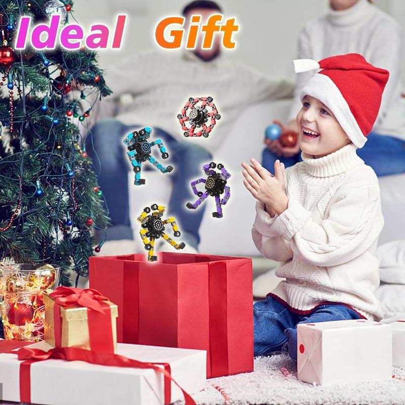 Easter Basket Stuffers Transformable Fidget Spinners 4 Pcs for Kids and Adults Stress Relief Sensory Toys for Boys and Girls Fingertip Gyros for Party Favors Stocking Stuffers Bulk for Kids 5
