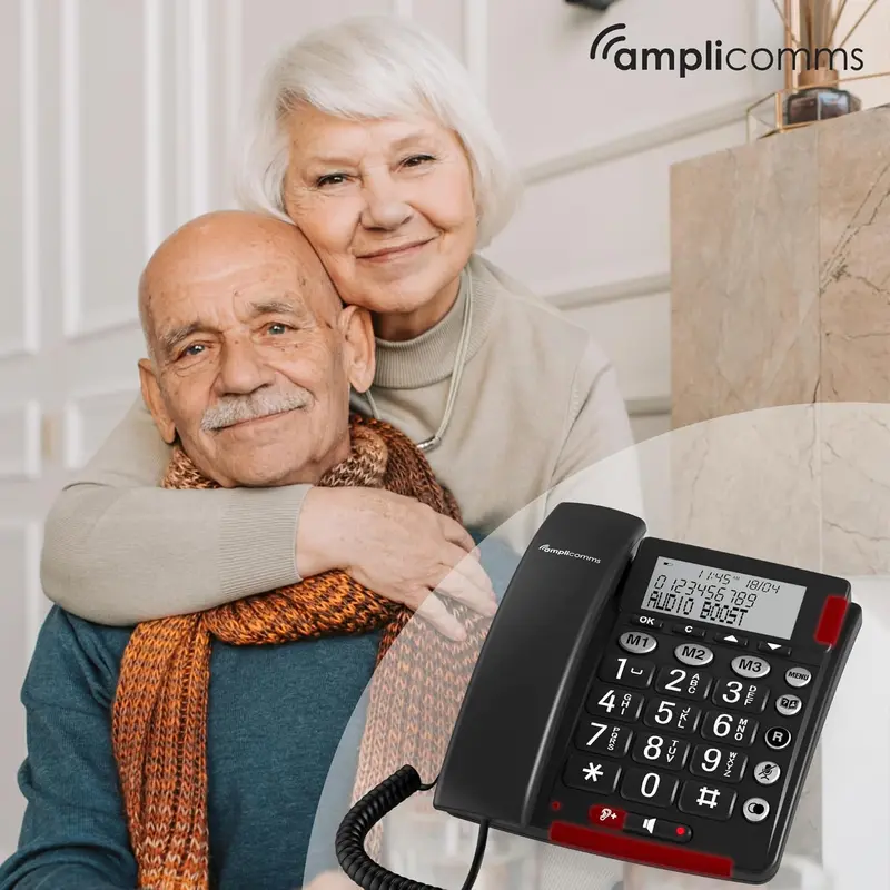 2025-  BigTel 50 Alarm Plus Corded Big Button Phone for Elderly - Loud Phones for Hard of Hearing - Hearing Aid Compatible Phones - Large Number Telephone 5