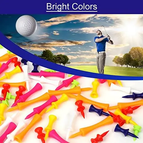Golf Tees Plastic, 70 Pcs Mixed Sizes Castle Golf Tees, Durable Winter Golf Tees Small Castle Tees in Multiple Colors(25mm, 32mm, 39mm, 45mm, 51mm, 59mm, 70mm) 5