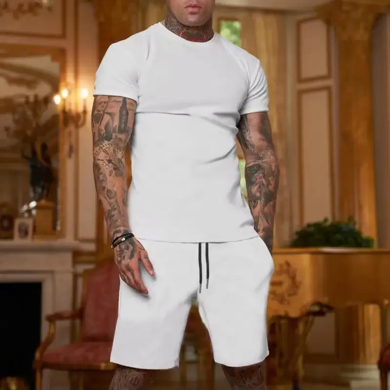 Men's two-piece sports suit shorts casual fashion summer 2024 hot item