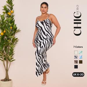 ChicHero Multi Printed Sleeveless Casual Comfort Plisse Maxi Dress Fabric Women Womenswear Adjustable Basic Bodycon Boho Cami
