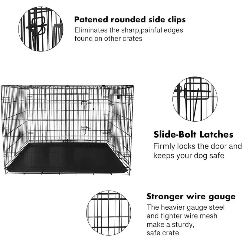 20/24inch Puppy Dog Cage Puppy Training Crate Pet Carrier Small Medium Large Metal Cage 6
