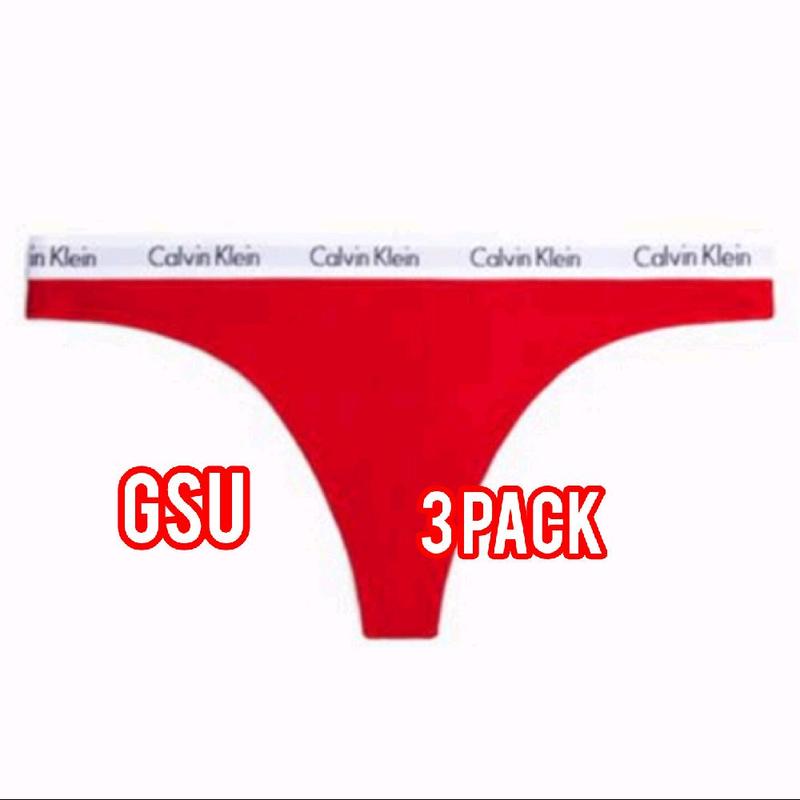 Calvin Klein Women's Red Thong Panties - Pack of 3 - Womenswear Underwear Comfort 8