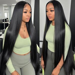 32 34 36 Inch Straight 13x6 Lace Front Wigs Human Hair Straight Lace Front Wigs Human Hair Pre Plucked 13x4 Wigs Human Hair for Women Straight Lace Frontal Wigs Human Hair Natural Black