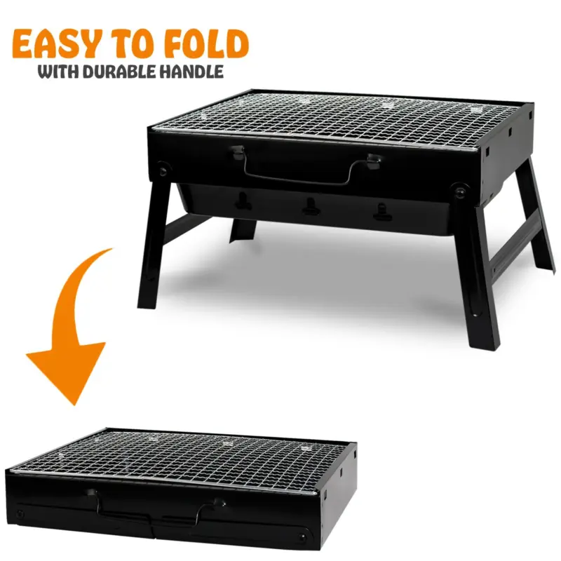 BBQ FOLDING CHARCOAL BARBECUE GRILL PORTABLE TRAVEL OUTDOOR PICNIC 1