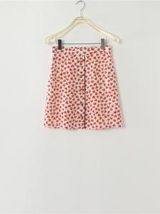 AP Luo Ge 42056QB [Flipped] Zipper Elastic Short Love Printed Versatile Half Skirt for Daily Use