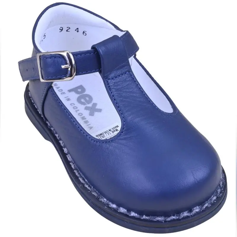 Navy Leather Boys Shoes   1