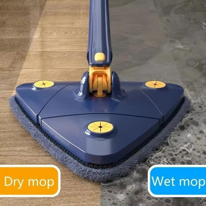 Rotatable Telescopic Triangle Mop 360° Spin Cleaning Mop Squeeze Wet And Dry Use Water Absorption For Home Floor Ceiling Tool Mop-100Cm 3