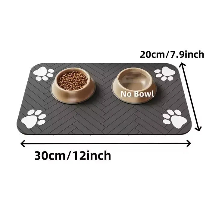 Absorbent Waterproof Pet Feeding Mat – Non-Slip Quick-Dry Placemat for Pet Bowls