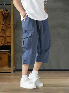 Men's Solid Color Cargo Shorts, Regular Fit Casual Fashion Comfy Shorts for Summer, Men's Bottoms for Daily Wear