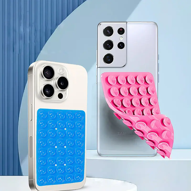 Multifunctional Mobile Phone Silicone Suction Cup 24 Square Mobile Phone Single-Sided Case Anti-Slip Holder Mount Suction 1