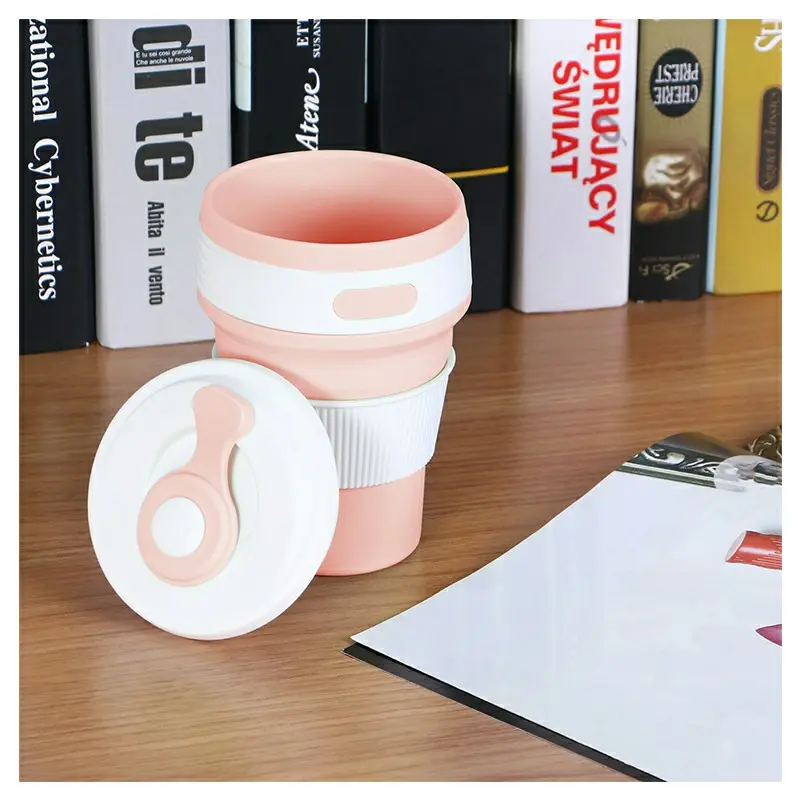 Collapsible Silicone Telescopic Water Bottle Foldable Portable Leakproof Cup - Pink Drinkware Beverage 7