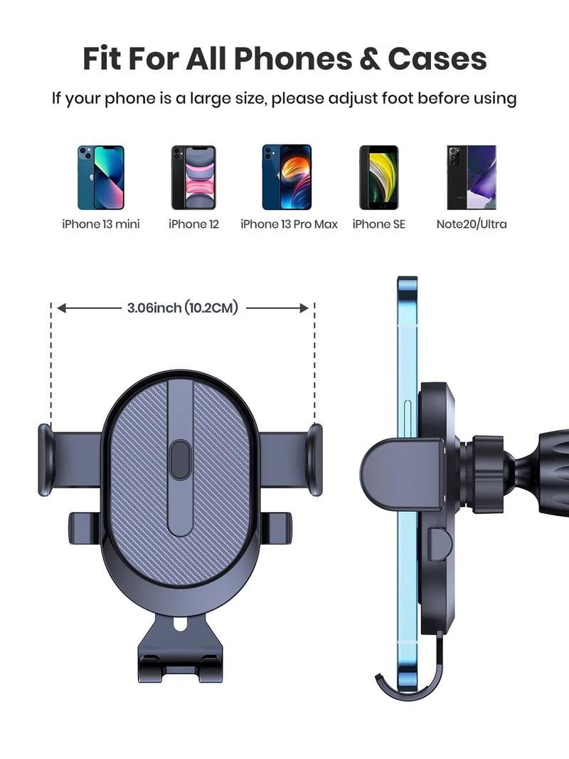 Product Introduction of Car Phone Holder Mount, Auto Locking Universal Phone Holder with Hook Clip for Car Air Vent 3