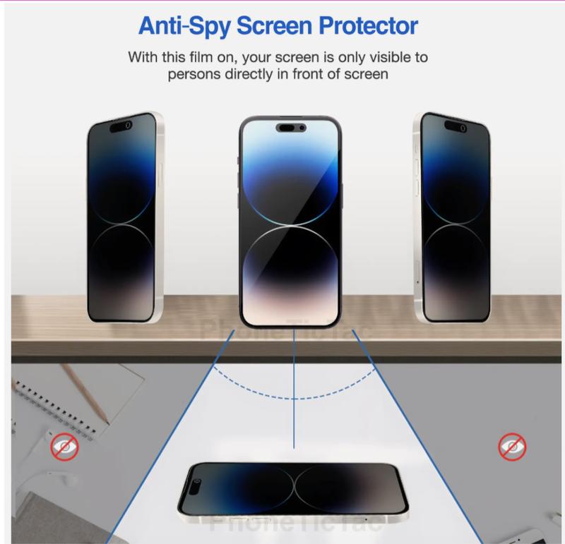 Full Privacy Tempered Glass Screen Protector for iPhone 16 pro max Protection Resistance Protective Smartphone Cover Space Durable 6