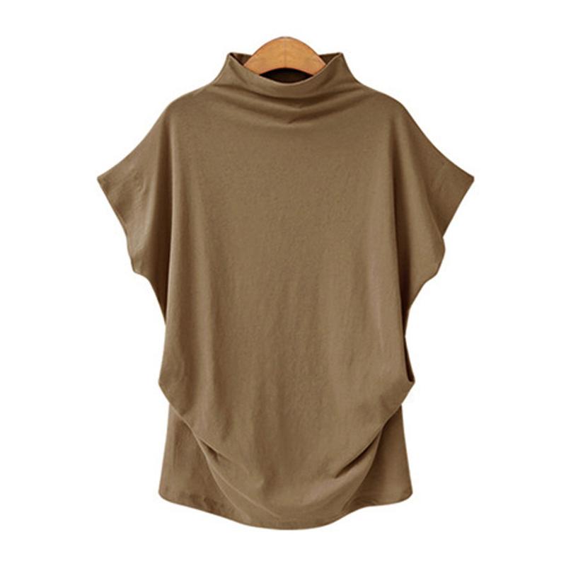 Product Introduction of 5XL Women Summer T-Shirt Short Batwing Sleeve Loose Solid Gray Turtleneck Tee Shirt 2025 New T-Shirts Femme Tees Tops 22
