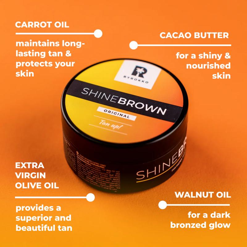 Product Introduction of BYROKKO Shine Brown Tanning Accelerator 210ml -Fast , Bronzing Sunbed & Outdoor Cream with Natural Oils for , Hydrating Formula self tanner instant   sun  bed ultra   fake tan dark gel intensive golden carrot glow gradual Body Care 7
