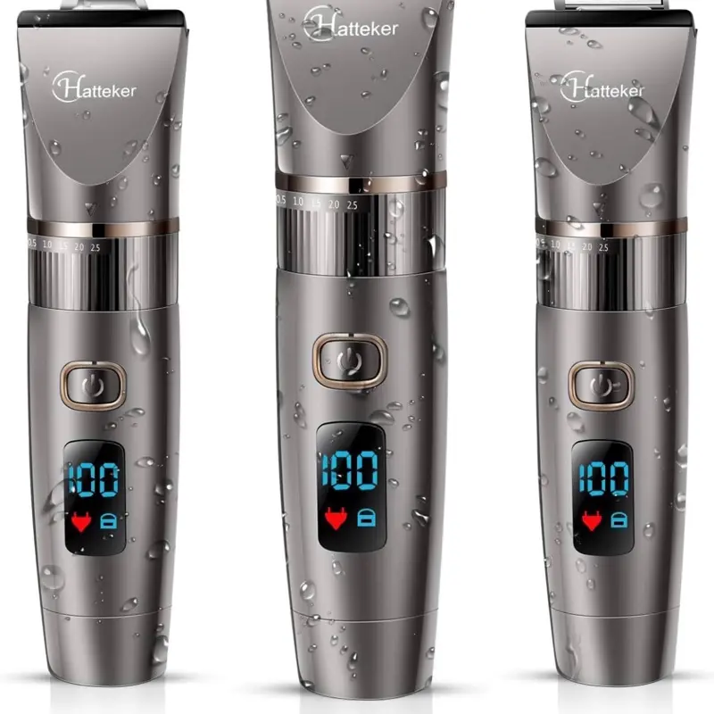 Hatteker Professional Hair Clipper Cordless Clippers Hair Trimmer Beard Trimmer Shaver Detail Trimmer Hair Cutting Kit for Men Waterproof 6