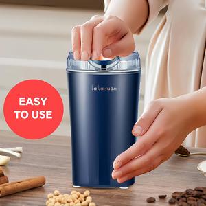 Electric Coffee Grinder, 200W Powerful Spice Grinder, 2.8oz Fresh Grinding Food Processor, One Touch Push-Button Coffee Mill for Coffee Bean, Spice