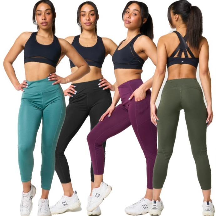 Women’s High Waisted Seamless Compression Leggings with Pocket for Gym & Yoga - UK Sizes 6-16 0