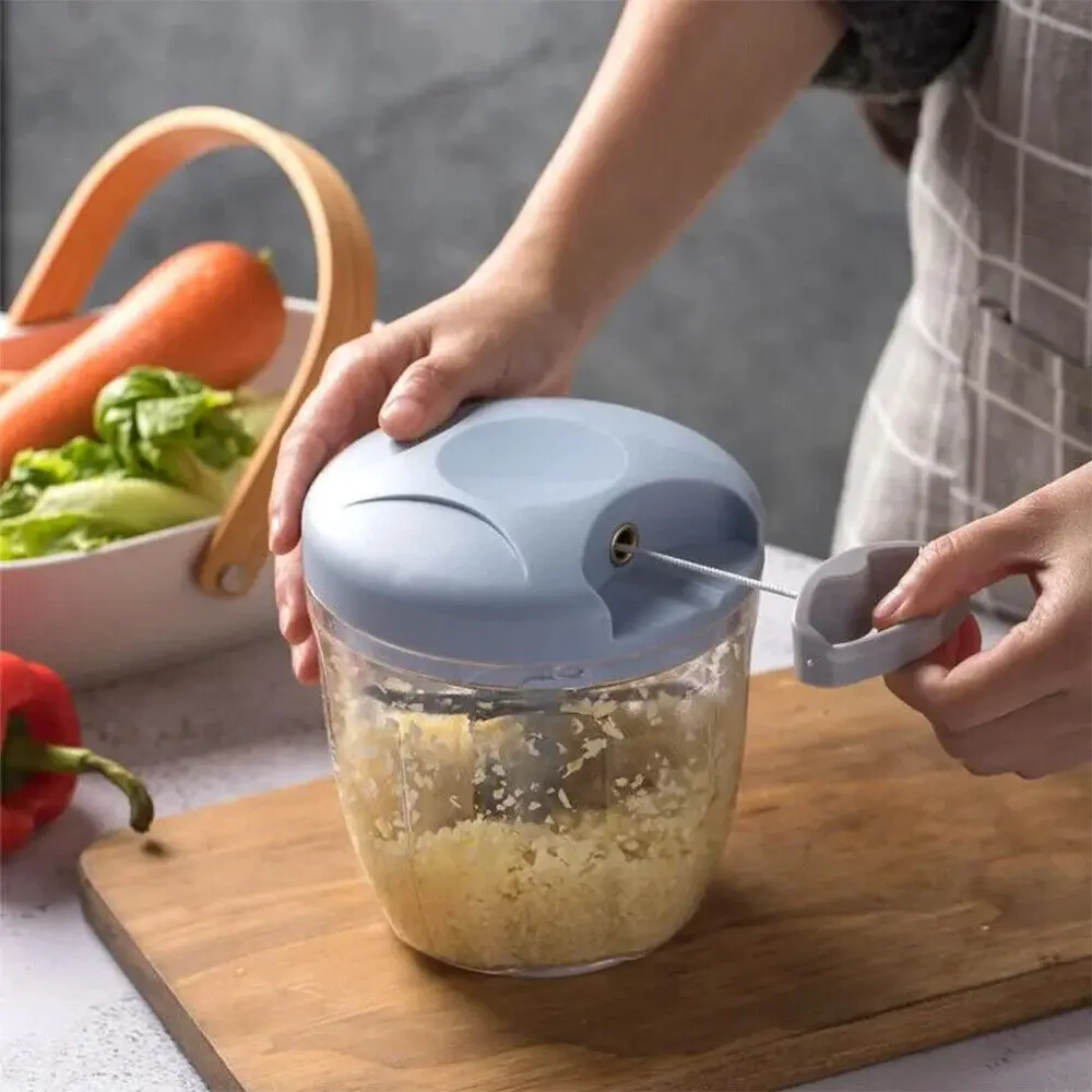 Pull Cord Pulling Food Chopper Manual Vegetable Slicer Hand Blender 900ML HAND CHOPPER MANUAL