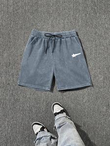 Men's Star Print Loose Washed Shorts, Elastic Loose Shorts, Casual Comfy Breathable Shorts for Summer, Fashion Men's Bottoms for Daily Wear