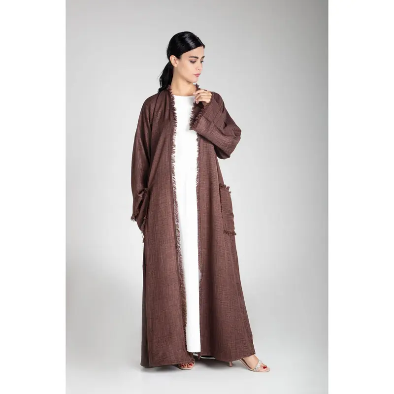 Pastel Brown Linen Kimono 6